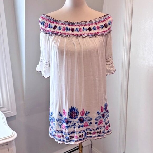 BECCA | Embroidered tank dress swim cover up | Size M/L - Picture 2 of 7